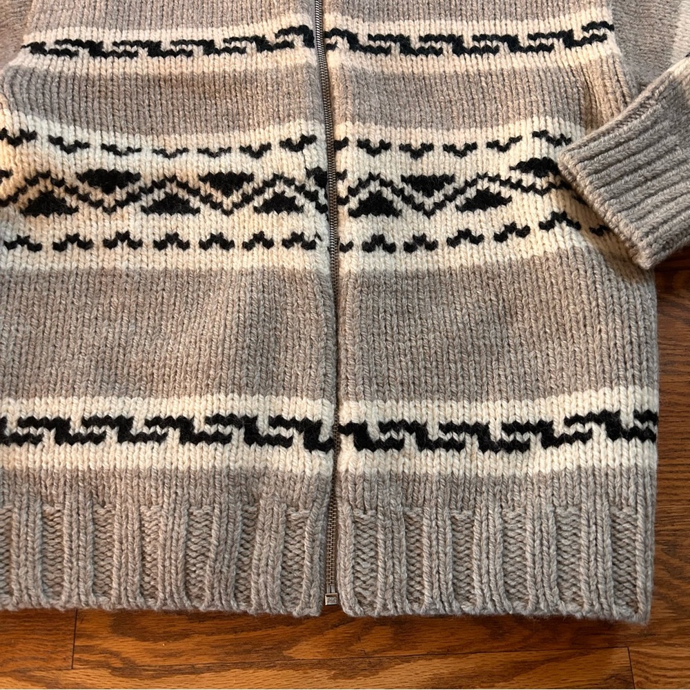 Madewell Fair Isle zip front Cardigan jacket in wool, size small - Picture 12 of 14